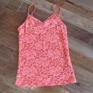 Orange lace cami
